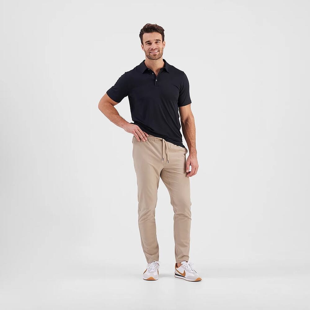ROW performance hidden zip pocket neutral drawstring waist golf packable sz L